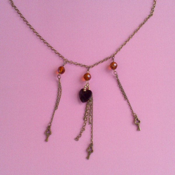 Black Crystal Heart Necklace
