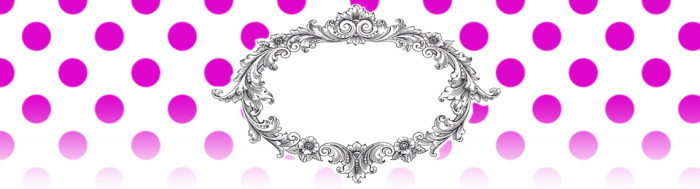 Free blog headers - pink and white polka dot vintage frame