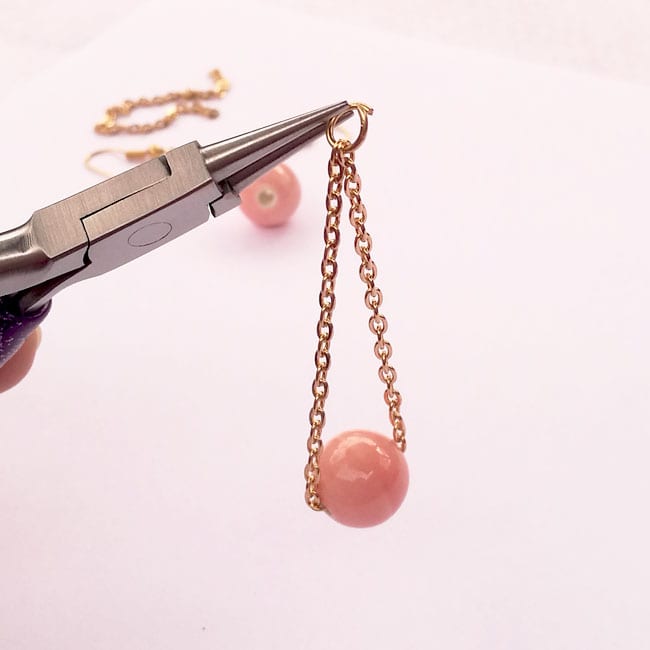 How to make beaded earrings - bead and chain long dangle earrings - Craftaholique