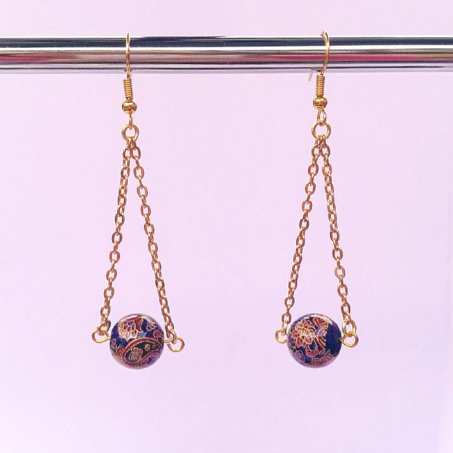 Easy Beaded Earrings - Bead and Chain Earrings - Craftaholique