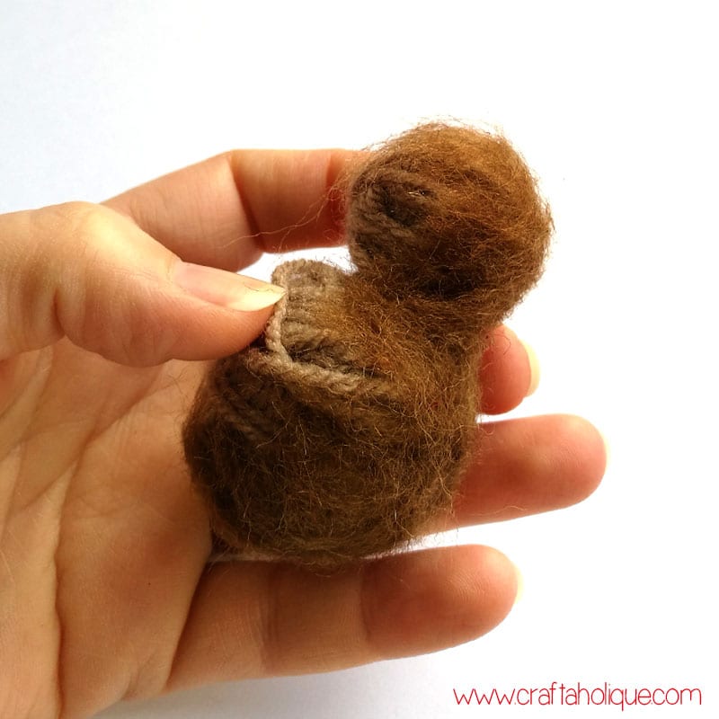 how to attach shapes when needle felting - needle felted robin