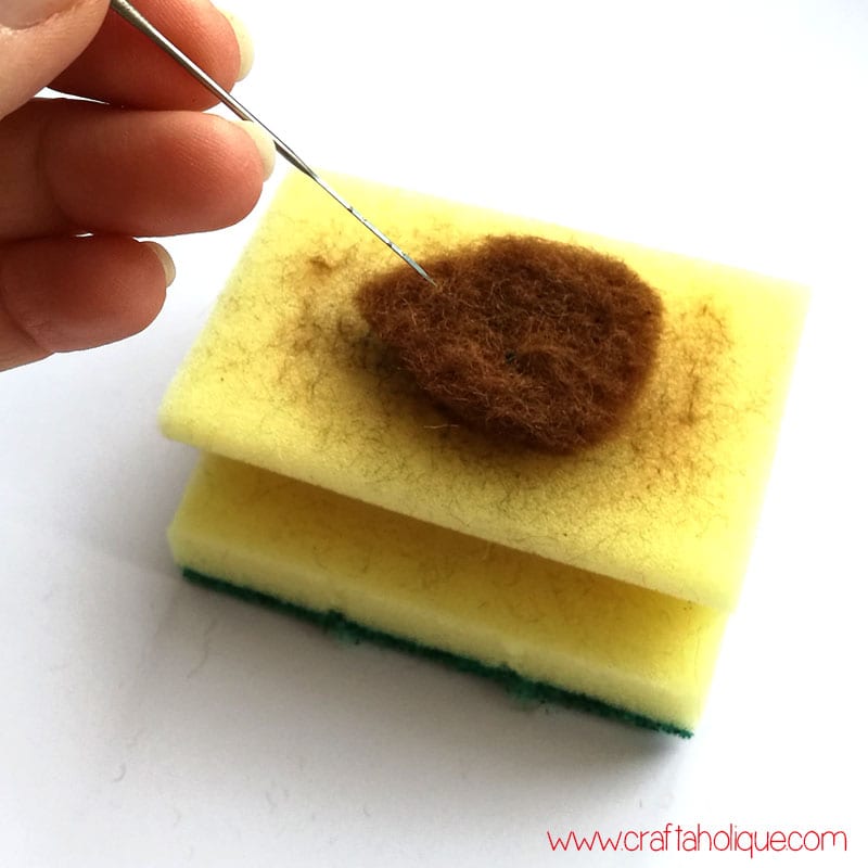 Needle felting projects - making the wings for a needle felted robin
