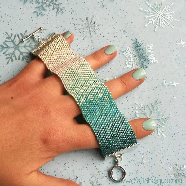 Ombre Ice Peyote Stitch Cuff Bracelet Pattern
