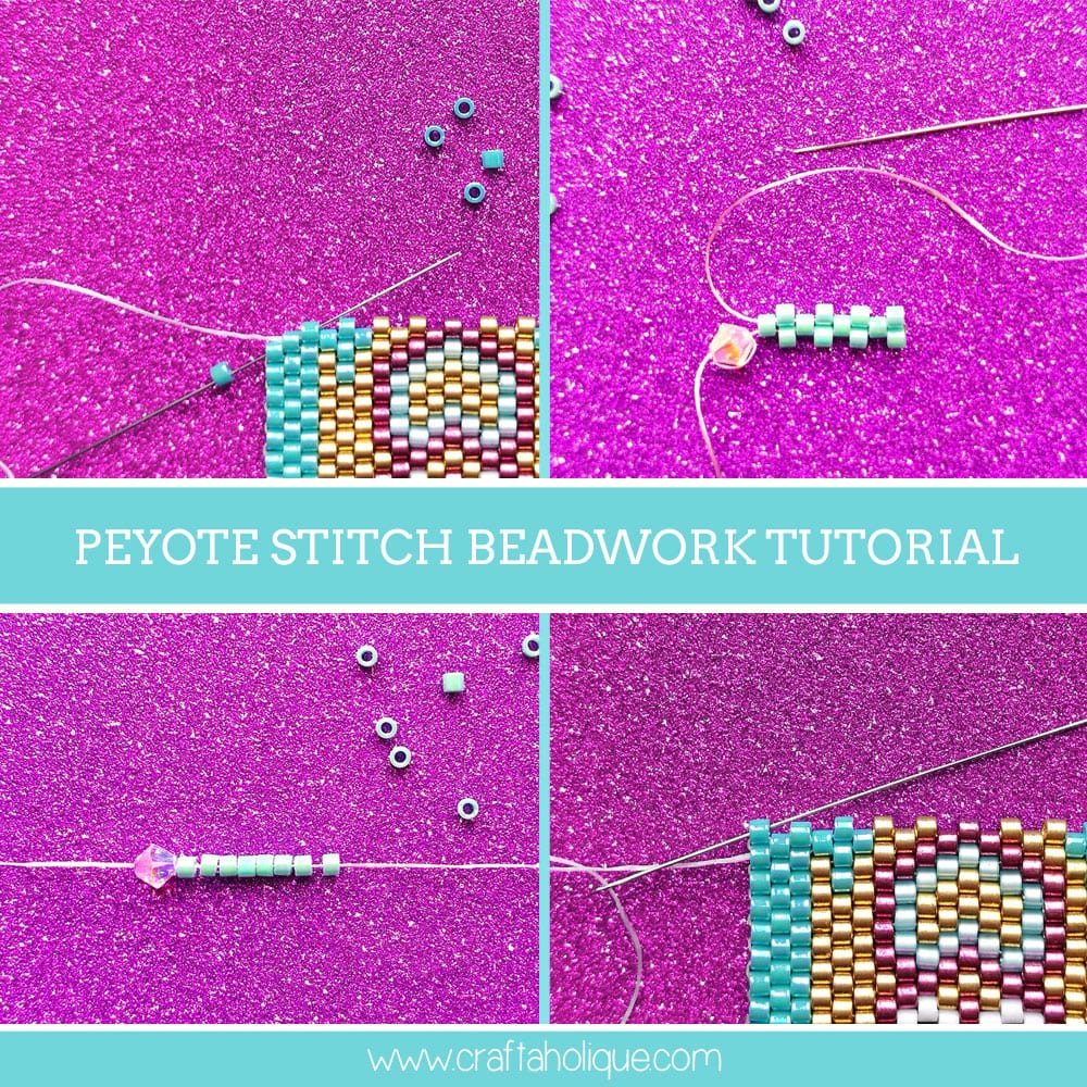 Flat Odd and Even Peyote Stitch Beadwork Tutorial from Craftaholique