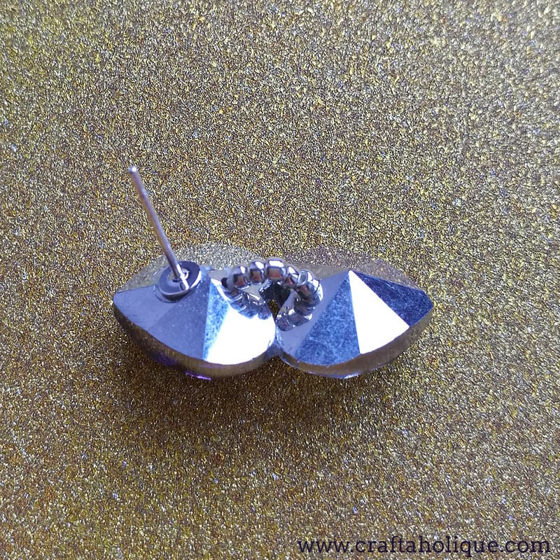 Beginner jewellery making project - crystal heart earrings