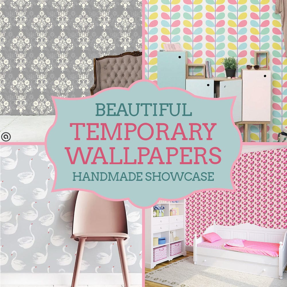 Beautiful temporary removable wallpapers - handmade on Etsy