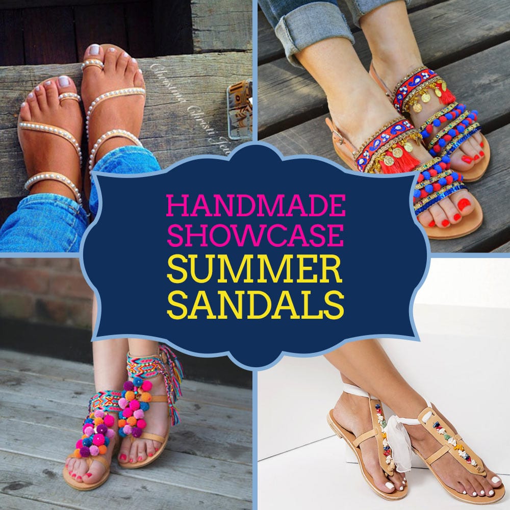 Beautiful handmade summer sandals from Etsy - Handmade Showcase from Craftaholique