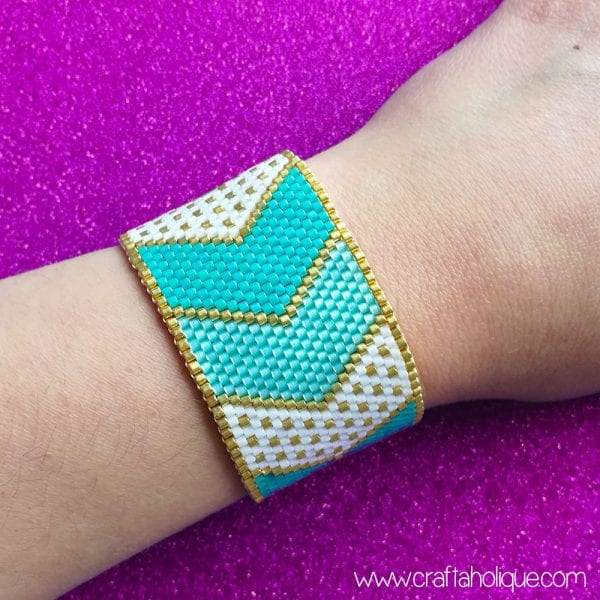 Pretty Chevrons Peyote Stitch Bracelet Pattern Craftaholique