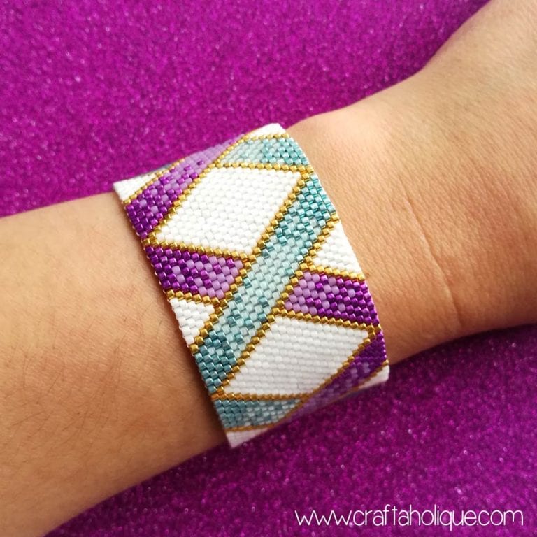 "Ombre Ribbons" Peyote Stitch Bracelet Pattern Craftaholique