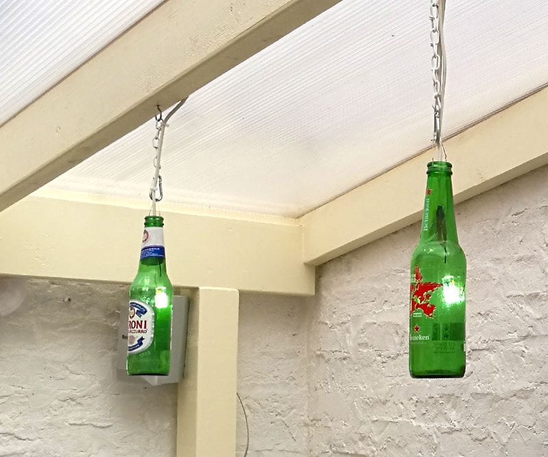 Beer bottle lights DIY project by Craftaholique