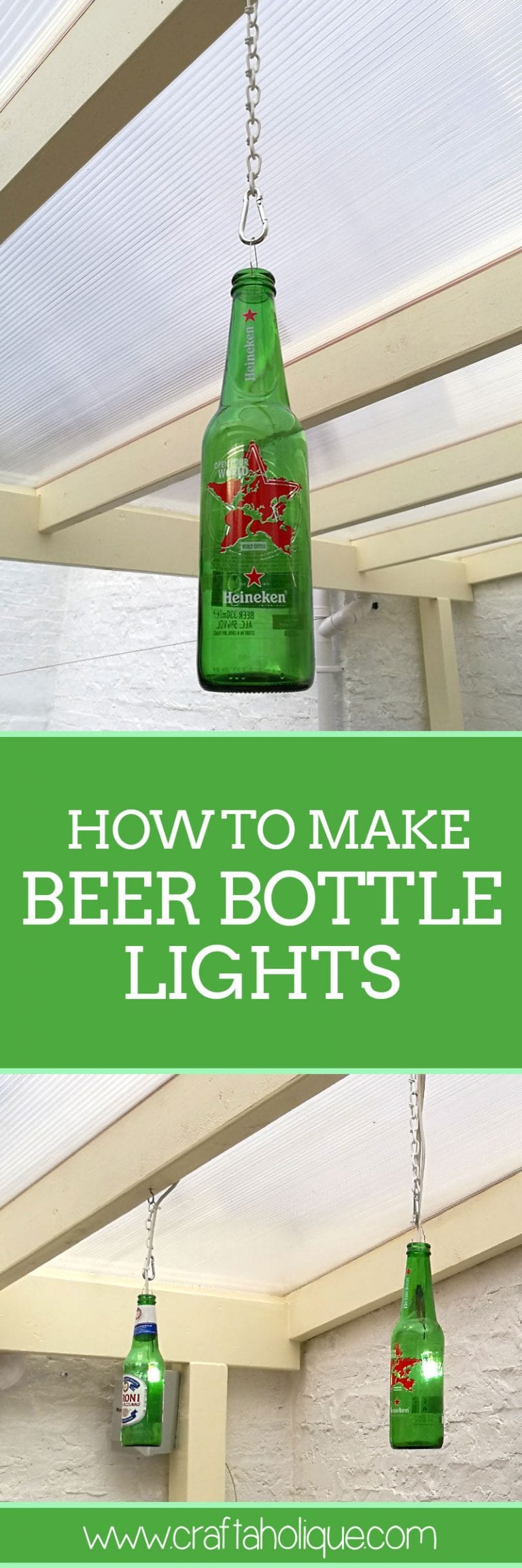 Beer Bottle Lights DIY Project Craftaholique