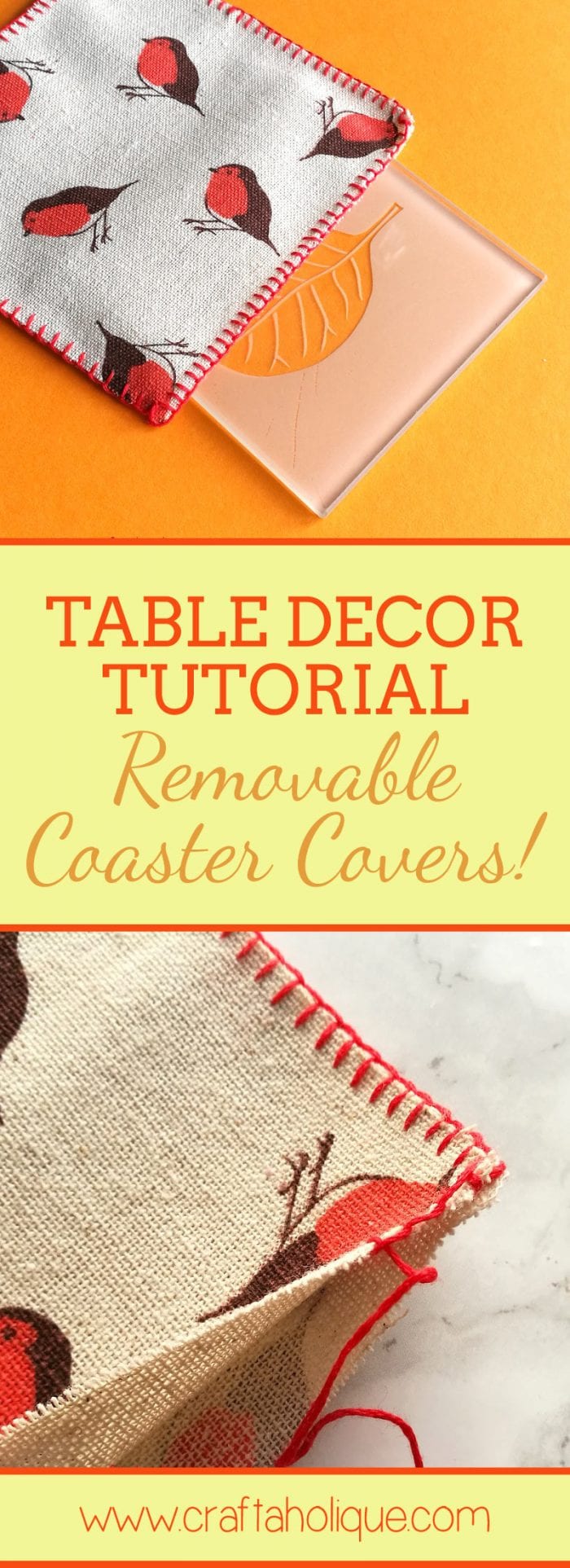 Table Decor Tutorial Removable Coaster Covers Craftaholique