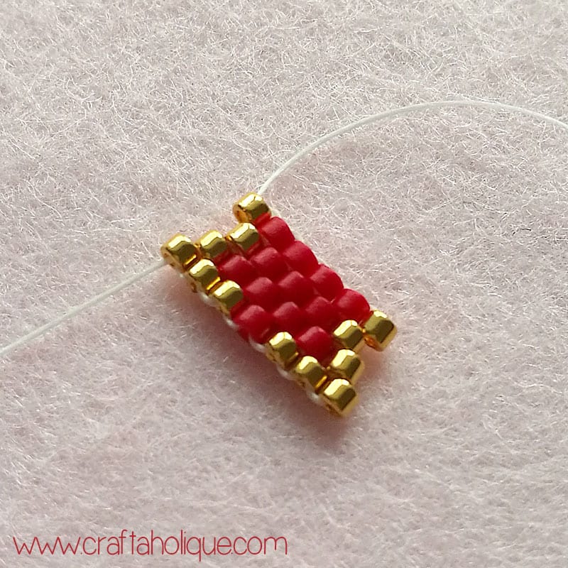 How to increase in brick stitch beadweaving technique