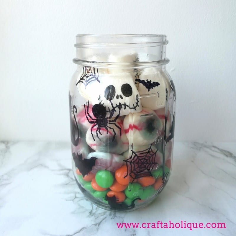 Halloween sweet treats for mason jar craft project
