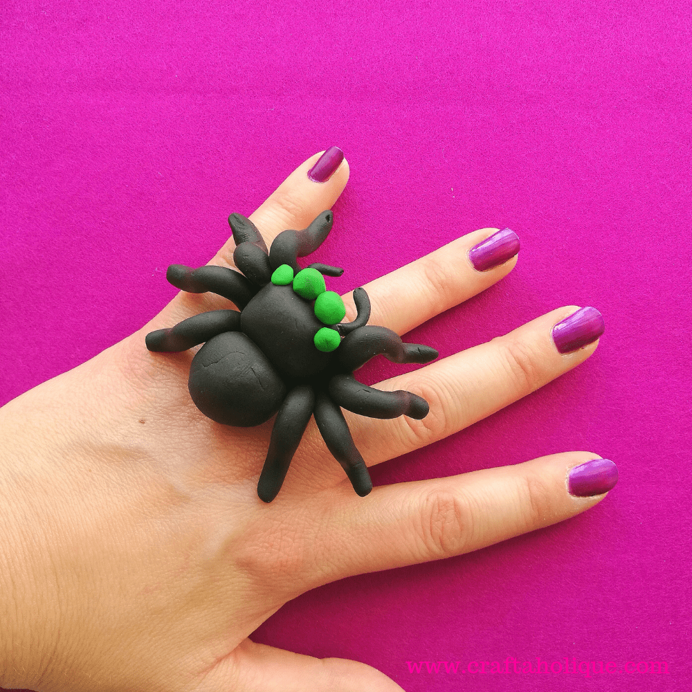 Halloween DIY: FIMO Clay Spider Ring and Pumpkin Earrings - Craftaholique