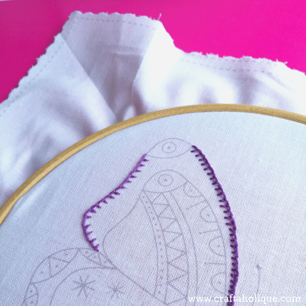 Beginner butterfly embroidery in progress
